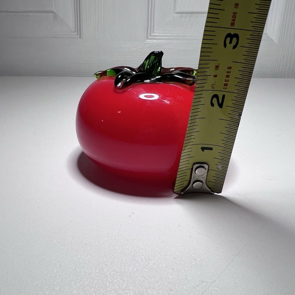 Vibrant Studio Art Glass Tomato Figurine 3" - Picture 6 of 7